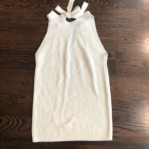 Ann Taylor Cream Knit Top with Bow Accent